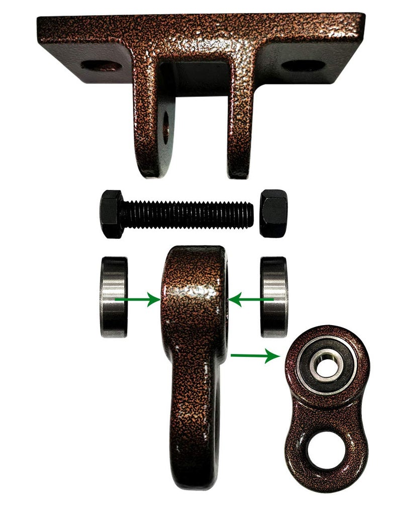 ABUSA Heavy Duty Bronze Swing Hangers Screws Bolts Included Over 5000 lb Capacity Playground Porch Yoga Seat Trapeze Wooden Sets Indoor Outdoor (2 Pack) - Image 1
